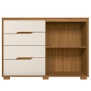 Ver imagem 6 de Cômoda para Quarto 4 Gavetas e 2 Portas Texas Marrom/Freijó/Off White