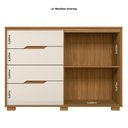 Ver imagem 5 de Cômoda para Quarto 4 Gavetas e 2 Portas Texas Marrom/Freijó/Off White