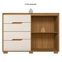 Ver imagem 7 de Cômoda para Quarto 4 Gavetas e 2 Portas Texas Marrom/Freijó/Off White