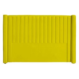 Cabeceira Ripada Estofada para Cama Box Casal Queen - Suede - Várias Cores:amarelo - 1