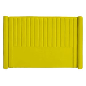 Cabeceira Ripada Estofada para Cama Box Casal Queen - Suede - Várias Cores:amarelo