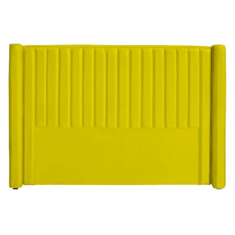 Cabeceira Ripada Estofada para Cama Box Casal Queen - Suede - Várias Cores:amarelo