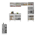 Ver imagem 4 de Armário de Cozinha Modulado com Bancada Americana Multimóveis Mp2209 Branco