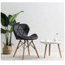 Par 2x Cadeira de Jantar Charles Eames Eiffel Slim Estofada Preta - 7