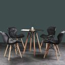 Ver mais imagens de Par 2x Cadeira de Jantar Charles Eames Eiffel Slim Estofada Preta