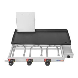 Chapeira Chapa A Gás Semiprofissional de Lanches porção 70x30 MAX PREMIUM Baixa Pressão com Prensa - 2