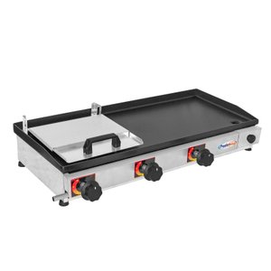 Chapeira Chapa A Gás Semiprofissional de Lanches porção 70x30 MAX PREMIUM Baixa Pressão com Prensa