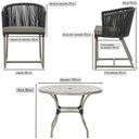Ver imagem 2 de Mesa com 6 Cadeiras de Jantar Roma 120cm e Noronha em Alumínio Fendi Corda Náutica Estofado 8 Trama