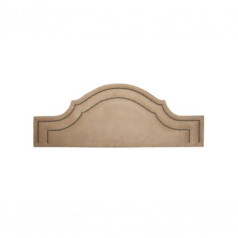 Cabeceira King Luxo 193x60 Suede Bege Tachas Fumê