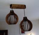 Ver imagem 2 de Luminária Teto tipo Pendente ALICE MDF - Completa - Cor: Marrom