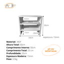 Ver imagem 2 de Escaninho Organizador Mesa Escritório 100%mdf Branco Montado