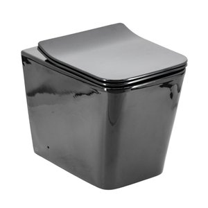 Vaso Sanitário Convencional Quadrado Lux Preto Brilho