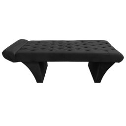 Maca Reta Mesa Estética Estofada Capitonê para Salão Design Sobrancelha Veludo Preto - 2