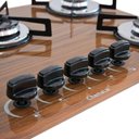 Ver imagem 4 de Cooktop Chamalar Bivolt Premium 5 Bocas Ultra Chama Vidro Temperado Amadeirado Escuro