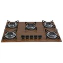 Ver imagem 2 de Cooktop Chamalar Bivolt Premium 5 Bocas Ultra Chama Vidro Temperado Amadeirado Escuro