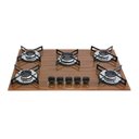 Ver imagem 1 de Cooktop Chamalar Bivolt Premium 5 Bocas Ultra Chama Vidro Temperado Amadeirado Escuro