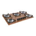Ver imagem 3 de Cooktop Chamalar Bivolt Premium 5 Bocas Ultra Chama Vidro Temperado Amadeirado Escuro