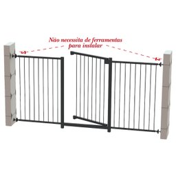 Grade Portão Pet Bebê Divisor Ambiente 70 a 150 Cm Preto - 5