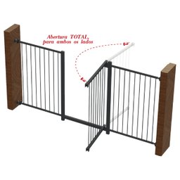 Grade Portão Pet Bebê Divisor Ambiente 70 a 150 Cm Preto - 4
