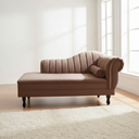 Ver imagem 2 de Recamier Decorativo Divã Amsterdã 147cm Lado Esquerdo Couro Marrom