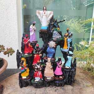 Altar Congá com 12 Orixás de 10 Cm Umbanda Cinza