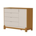 Ver imagem 4 de Berço Americano Lótus Liso Areia Savana com Cômoda Sapateira Lótus Liso Areia Savana e Colchão Gazin