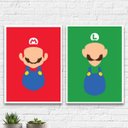 Ver imagem 2 de Kit 2 Quadros Os Clássicos Do Vídeo Game 24x18cm:Madeira preta