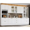 Ver imagem 1 de Cozinha Modulada Completa com Cristaleira 343cm 6 Peças 13 Portas 7 Gavetas Americana Henn