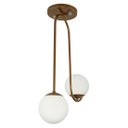 Ver imagem 3 de Luminária Lustre Aro Jabuticaba 2 Globos de Vidro Cobre