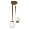 Luminária Lustre Aro Jabuticaba 2 Globos de Vidro Cobre - 3