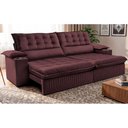 Ver imagem 1 de Sofá Retrátil e Reclinável 2,80m Molas Ensacadas Dream Velusoft Vinho Cama Inbox