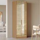 Ver imagem 1 de Cristaleira 2 Portas Vidro Reflecta Infinito 82cm com Rodapé 100% MDF Canto Curvo