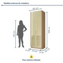 Ver imagem 3 de Cristaleira 2 Portas Vidro Reflecta Infinito 82cm com Rodapé 100% MDF Canto Curvo