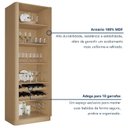 Ver mais imagens de Cristaleira 2 Portas Vidro Reflecta Infinito 82cm com Rodapé 100% MDF Canto Curvo