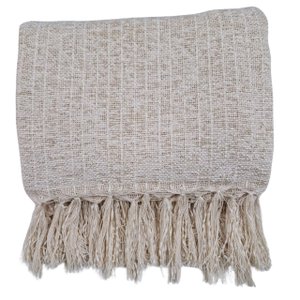 Manta para Sofa ou Peseira para Cama Chenile Diversas Cores 1.80x1.20m - Bege Claro