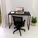 Ver imagem 1 de Mesa Home Office 100% Mdf 90x45 Cabe em Qualquer Lugar:preto C/ Pés Pretos