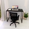 Mesa Home Office 100% Mdf 90x45 Cabe em Qualquer Lugar:preto C/ Pés Pretos - 1