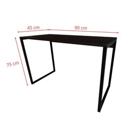 Mesa Home Office 100% Mdf 90x45 Cabe em Qualquer Lugar:preto C/ Pés Pretos - 3
