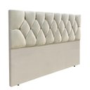 Ver imagem 1 de Cabeceira de Cama Estofada Capitonê Luna Essencial Suede Rbl:solteiro Tradicional/bege