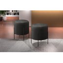 Ver imagem 2 de Puff Banqueta Odim Luxo Base Preta Castellar Móbile Corino Preto