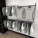 Ver imagem 1 de Arara de Roupas para Loja Quarto Closet 9 Peças Regulável 200x100 Cm Cor Preto Kit Clst1p131