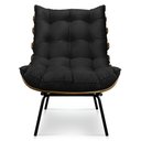 Ver imagem 4 de Kit 2 Poltronas Costela Suede Preto Base Metálica Pallazio