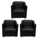 Ver imagem 1 de Kit 3 Poltronas Sofia Decorativa para Recepção Preta Corino