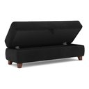 Ver imagem 1 de Recamier Calçadeira Bali 120cm Suede Preto - Inova Decorações