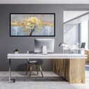 Ver imagem 2 de Quadro Decorativo Grande Para Sala Quarto Arvore Dourada:Preto