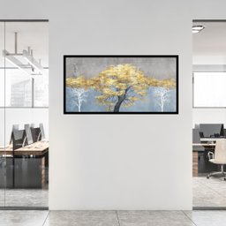 Quadro Decorativo Grande Para Sala Quarto Arvore Dourada:Preto - 3