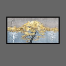 Quadro Decorativo Grande Para Sala Quarto Arvore Dourada:Preto - 1