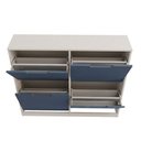 Ver imagem 2 de Sapateira Milano 4 Portas para 16 Pares de Sapato Azul/branco - Panorama Móveis