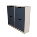 Ver imagem 1 de Sapateira Milano 4 Portas para 16 Pares de Sapato Azul/branco - Panorama Móveis