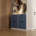 Ver imagem 3 de Sapateira Milano 4 Portas para 16 Pares de Sapato Azul/branco - Panorama Móveis